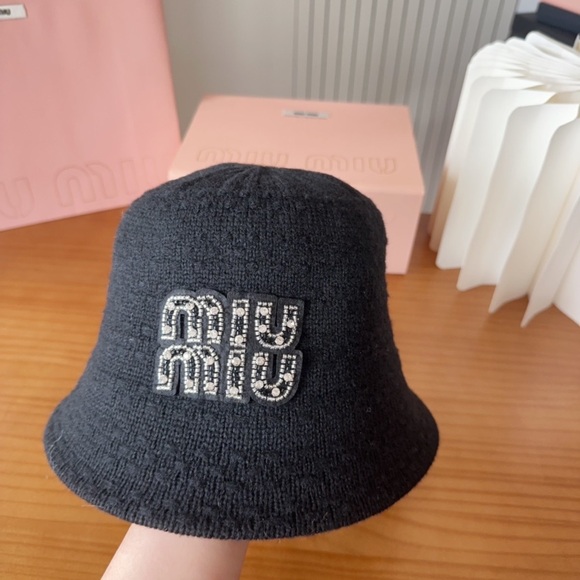 Miu Miu Kids Black Embellished Hat main image 6